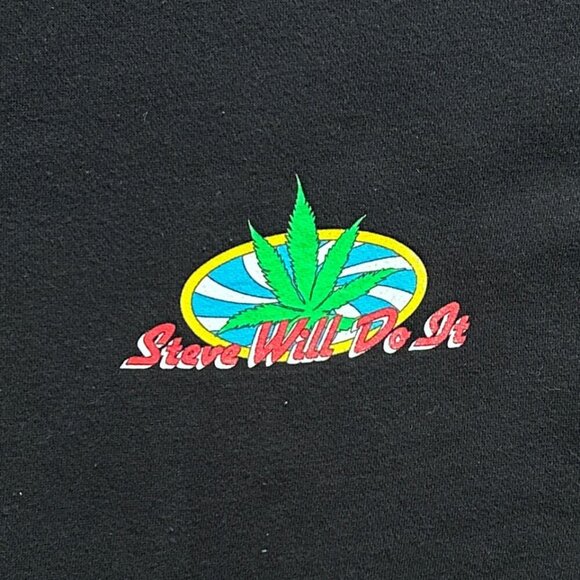 Full Send Steve Will Do It Weed Black Hoodie Size XL - Picture 5 of 11